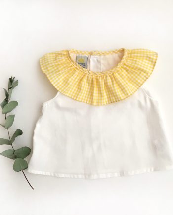 Blusa volante vichy amarillo