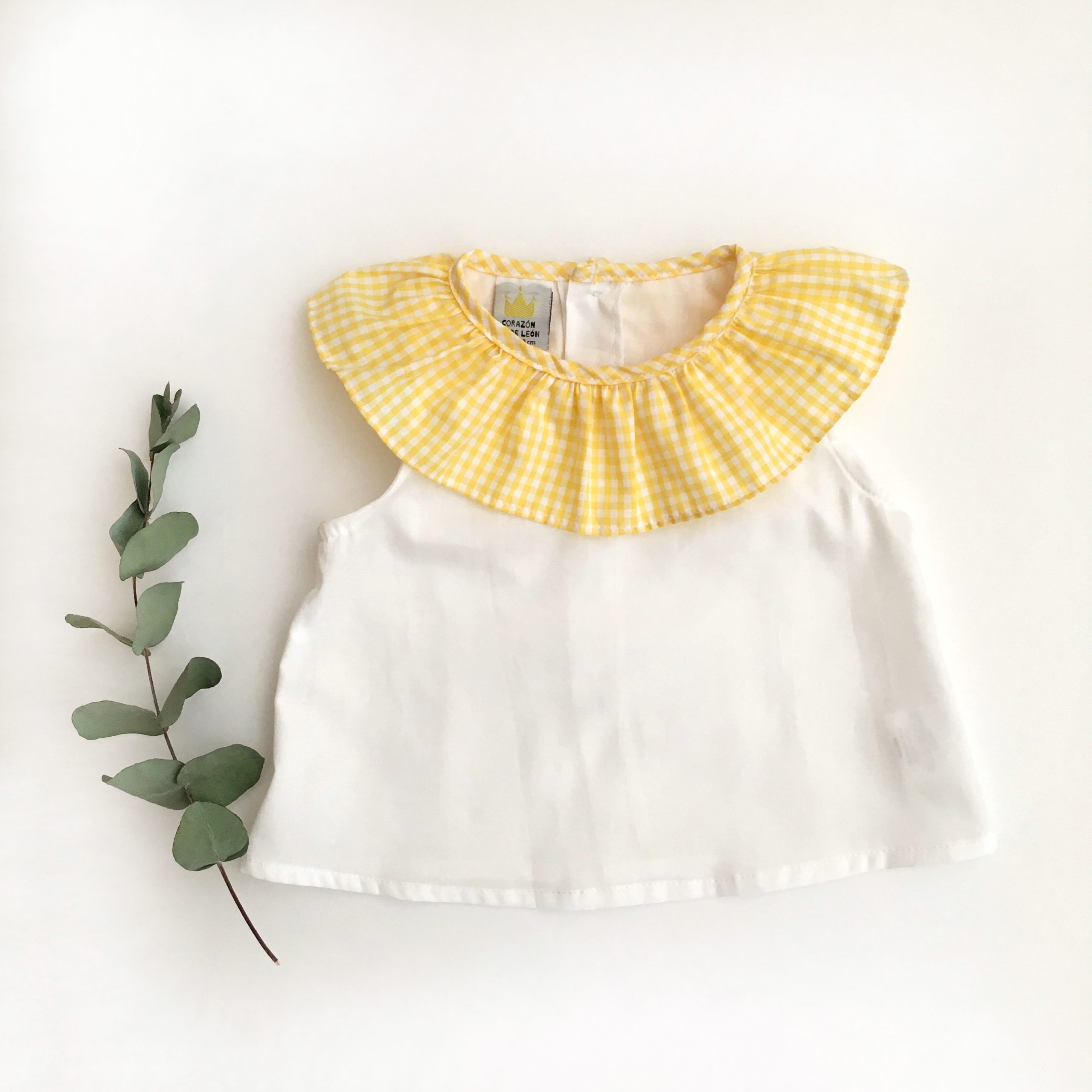 Blusa volante vichy amarillo