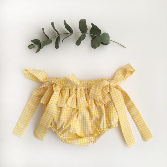 Culotte volante vichy amarillo