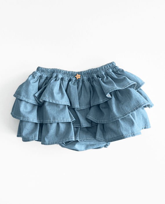 Culotte volantes denim