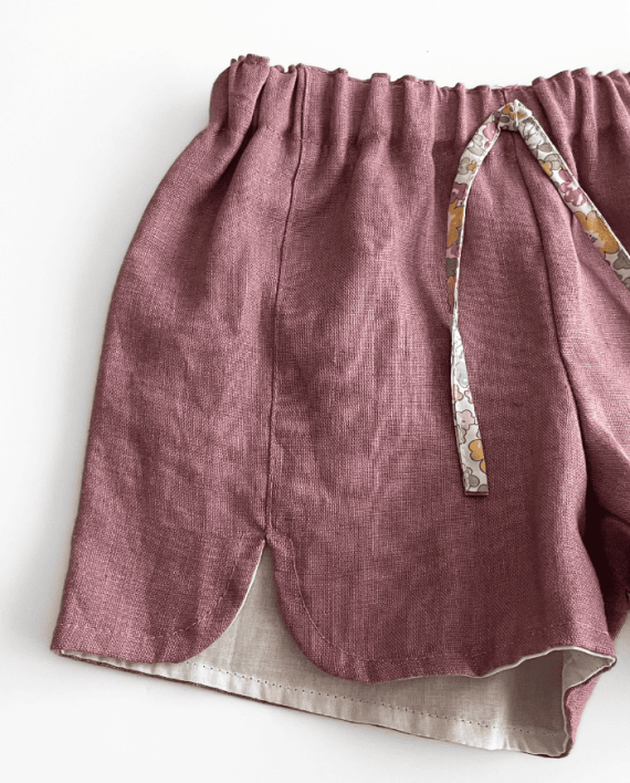 Short lino berenjena Capri - Imagen 3