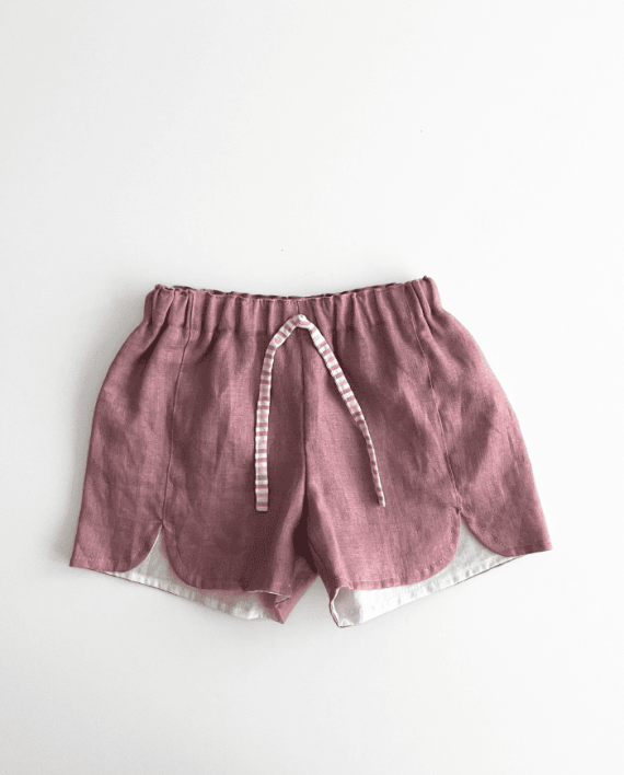 Short lino berenjena Verona - Imagen 2