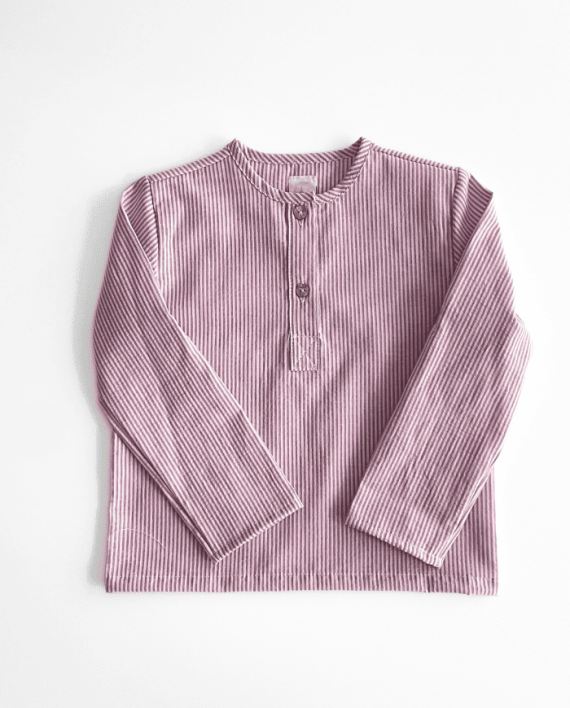 Camisa niño rayas berenjena