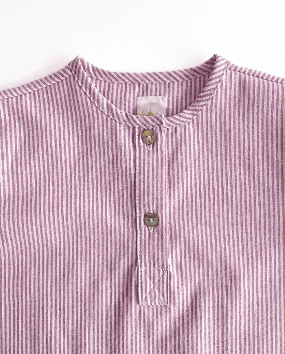 Camisa niño rayas berenjena - Imagen 2