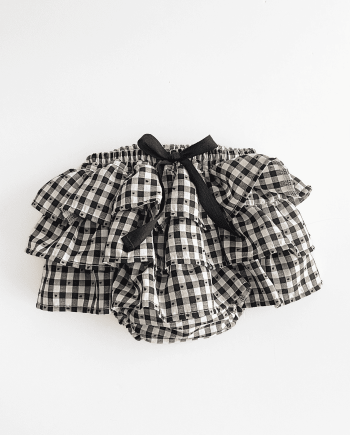 Culotte volantes niña vichy negro