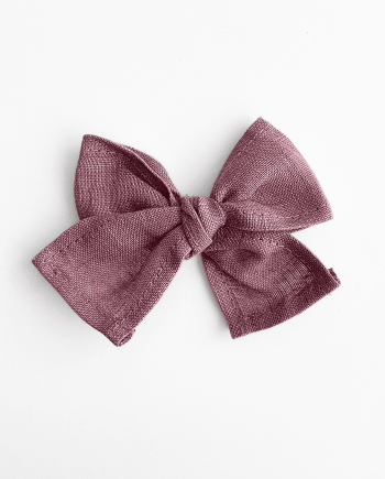 Pinza lazada con clip lino berenjena