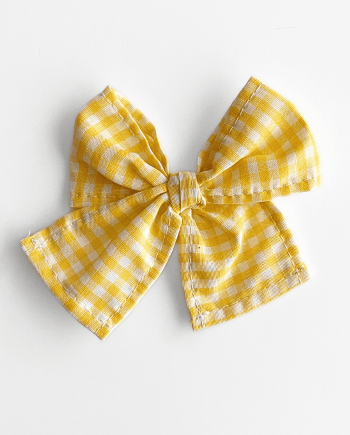 Pinza lazada con clip vichy limón