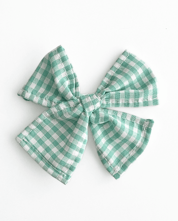 Pinza lazada con clip vichy manzana