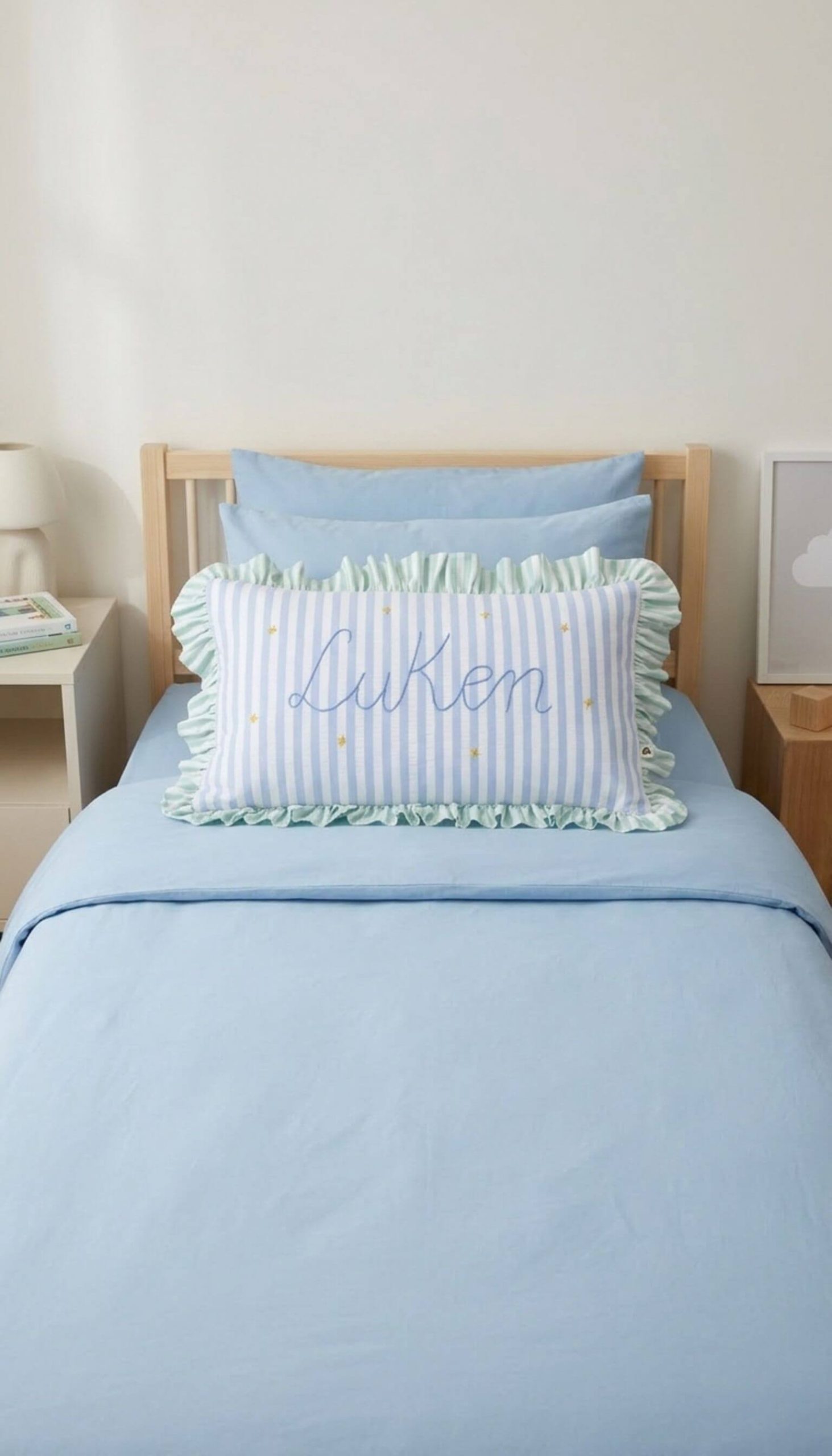 Funda cojín personalizada de niño para cama